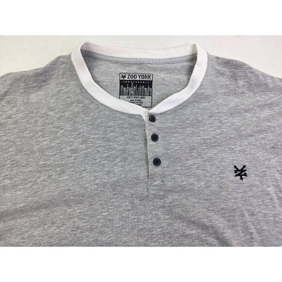 Zoo Your Unbreakable Size 4XLT Mens Triangle White Gray Colorblack Logo Henley - Picture 10 of 10
